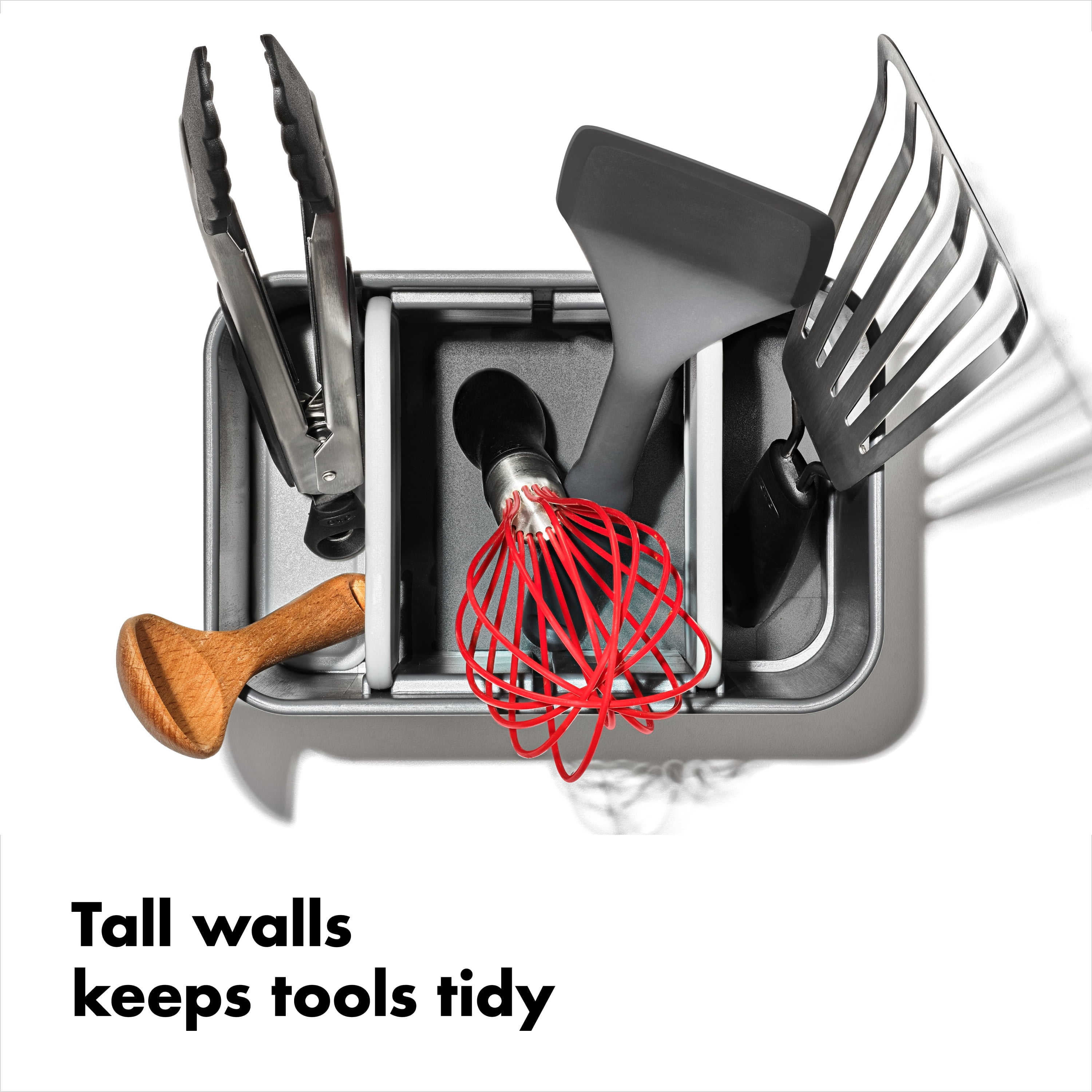 OXO Stainless Steel Large Adjustable Kitchen Utensil Holder