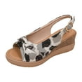 thumbnail image 2 of IUJSOY Wedges Sandals for Women Leopard Print Slingback Dress Shoes Peep Toe Platform Sandals, 2 of 9