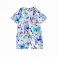 thumbnail image 4 of NOLDARES Baby Boy Swimsuit Rash Guard Shirts Toddler Boy Swimwear Full Zipper Sun Protection Infant One Piece Bathing Suit(Light Blue,0-6 Months), 4 of 4