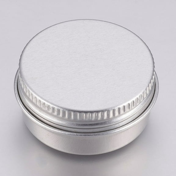 100pc Round Aluminium Tin Cans Aluminium Jar Storage Containers for Cosmetic Candles Candies with Screw Top Lid Platinum 3.55x1.8cm Capacity: 10ml(0.34 fl. oz)