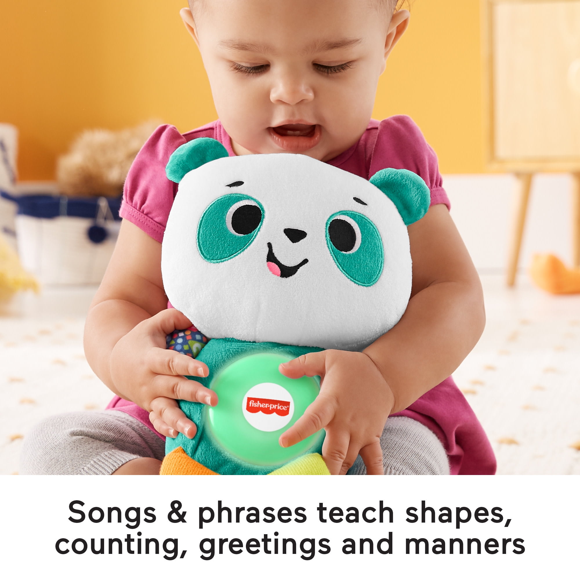 Fisher-Price Linkimals Play Together Panda Interactive Musical Plush Toy for Infant & Toddler