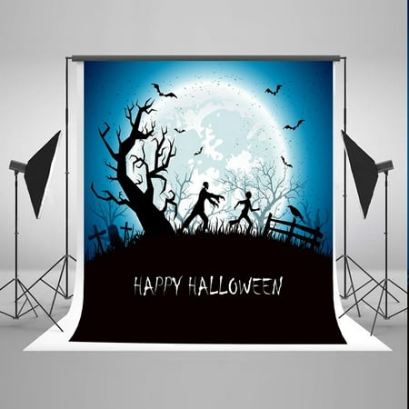 Image of 5x7ft Halloween Photo Background Zombie Moon Photography Backdrops