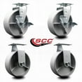 thumbnail image 2 of Tool Box Caster Wheel Set – 6 Inch Semi Steel Cast Iron Swivel Casters – SCC, 2 of 2