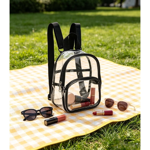 clear front mini backpack JanSport Pack and beach days Storage Stadium Approved Bag Clear
