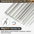 thumbnail image 4 of Uxcell H10 Hex Head Screwdriver Bit 10mm Metric Flat Tip 1/4" Hex Shank 50mm (2") Long Magnetic Hexagonal Screw Drill Bit Wrench Chrome Plated, 4 of 7