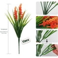 thumbnail image 2 of Faux Fall Flowers for Outside,Artificial Plants Outdoor, UV Resistant Faux Monkey Grass Greenery Stems Faux Plastic Flowers Shrubs for Home Weddings Garden Porch Front Patio Office Decor(Orange), 2 of 4