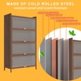 thumbnail image 6 of 57'' Tall Walnut Metal Cabinet  4 Flip Doors Ample Storage for Bedroom Office Entryway, 6 of 10