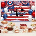 thumbnail image 5 of 5.9x3.6FT Happy Father's Day Background Stars and Stripes Background Patriotic Father's Day Party Decorations Banner Supplies Photo Booth Props, 5 of 6
