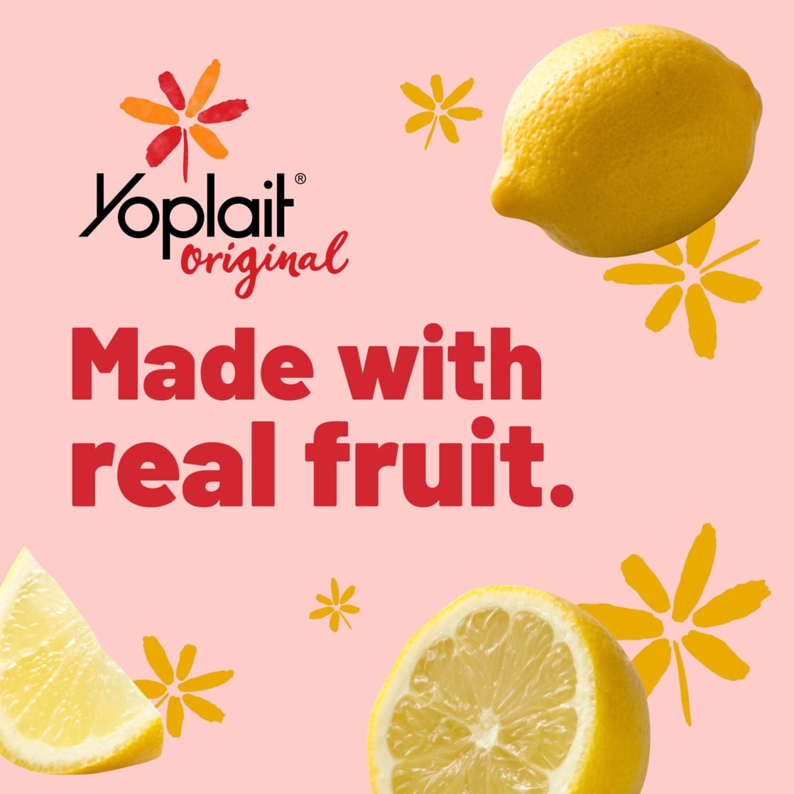 Yoplait Original Low Fat Lemon Burst Yogurt Cup, Made with Real Fruit, 6 oz