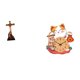 thumbnail image 1 of Estatua católica de María, figura de Jesús, cruz, adorno, reloj de pared silencioso, sin , decoración de resina, adecuado para regalar, 1 of 8