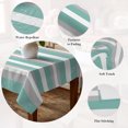 thumbnail image 5 of Aqua Grey White Stripe Table Cloth Waterproof Tablecloths, Rustic Modern Turquoise Striped Tablecloth Dining Table Cover for Kitchen Party Tabletop Outdoor, Rectangle Tablecloth 54x108 Inch, 5 of 9