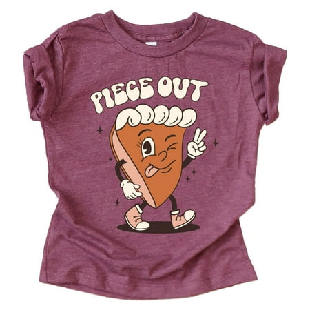 

Peace Out Pie Funny Fall Shirts and Bodysuits for Infant Baby and Toddler Girls Vintage Burgundy Shirt Youth Large