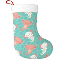 Kawaii Axolotl Christmas Stockings for Women Men Kids Soft Plush Xmas Stocking for Party Decorations Tree Decor Gifts