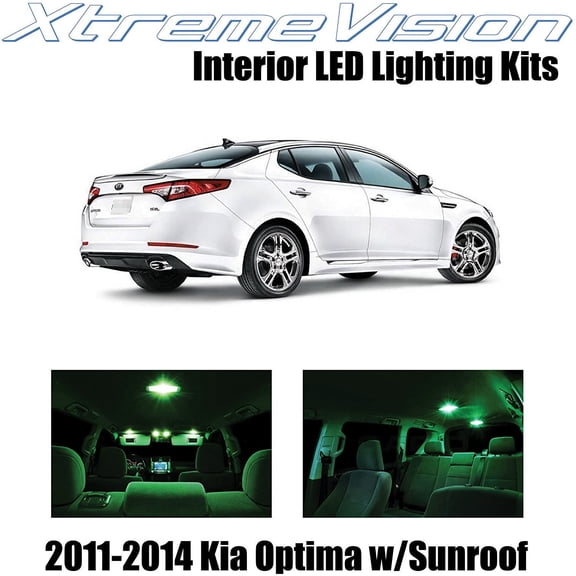 XtremeVision Interior LED for Kia Optima 2011-2014 10 pcs Green Interior LED Kit   Installation Tool Tool