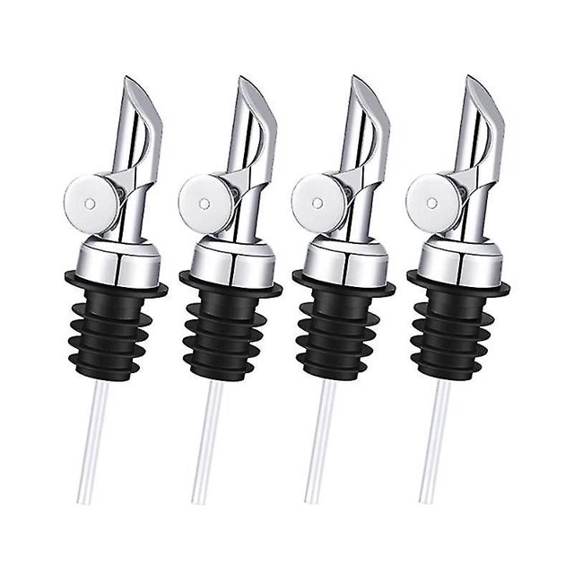 Vertedor de Metal ponderado de 4 Uds., vertedor deslizante, juego de boquillas para botellas de licor de flujo libre, dispensador de aceite de oliva