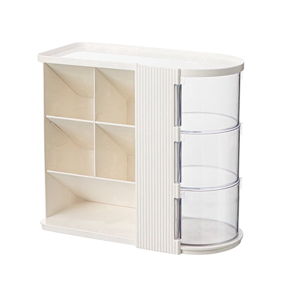 SAYEEC 8-Slot Multi-Tier Slanted Desktop Organizer with Rotatable Storage for Office Vanity Home
