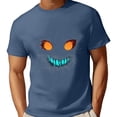 thumbnail image 2 of NinXxx Men's Oversized City Print Crew Neck Loose Casual Sports Tee Light Blue M, 2 of 3