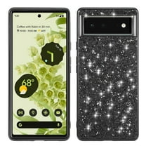 Dteck for Google Pixel 7A Case, Lightweight Glitter Sparkle Hard PC Protective Cover for Google Pixel 7A 6.1-inch 2023,Black