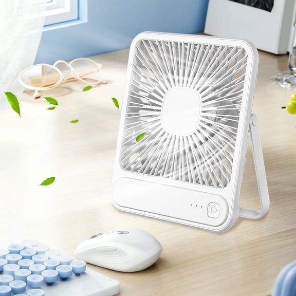 Ultra-Slim Foldable USB Desk Fan with 1200mAh Battery 3 Speeds Quiet Rechargeable for Office Dorm Travel