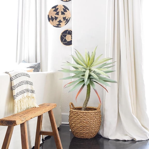 Large Fake Agave Plants 3ft/35inch Tall Artificial Yucca Plants in Black Pot Outdoor Faux Agave Plant for Home Decor Office Fornt Porch Balcony Living Room Decor