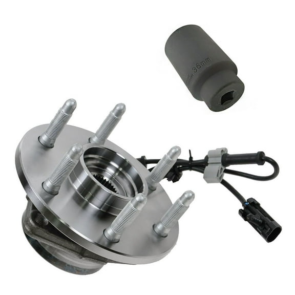 TRQ Front Wheel Hub & Bearing w/ 36mm Socket for Chevy GMC Pickup Truck 4X4 AWD BHA84973