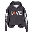 thumbnail image 1 of WEAIXIMIUNG Robes Sweat-Shirt pour Femmes avec Poches Sweat à Capuche à Manches Longues Col Rond Imprimé Lettre Rugby, 1 of 3