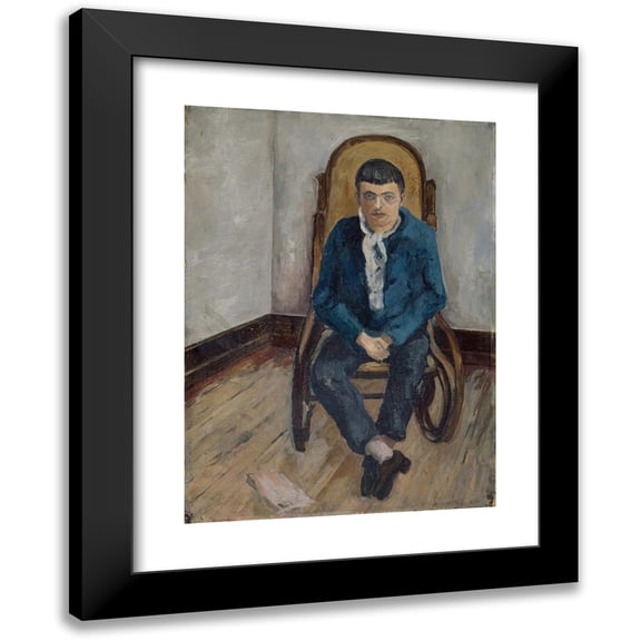 Max Birrer 11x14 Black Modern Framed Museum Art Print Titled - Portrait of the Painter Walter Kurt Wiemken