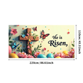 thumbnail image 3 of LUUFILx He Is Risen Banner Spring Floral Easter Eggs Backdrop Photography Religious Celebration Church Event Decoration Floral Background Party Supplies, 3 of 8