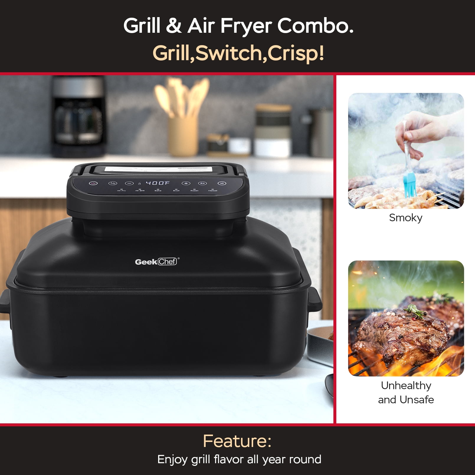 Airfry, Bake, Broil NEW Indoor Smokeless Grill - appliances - by