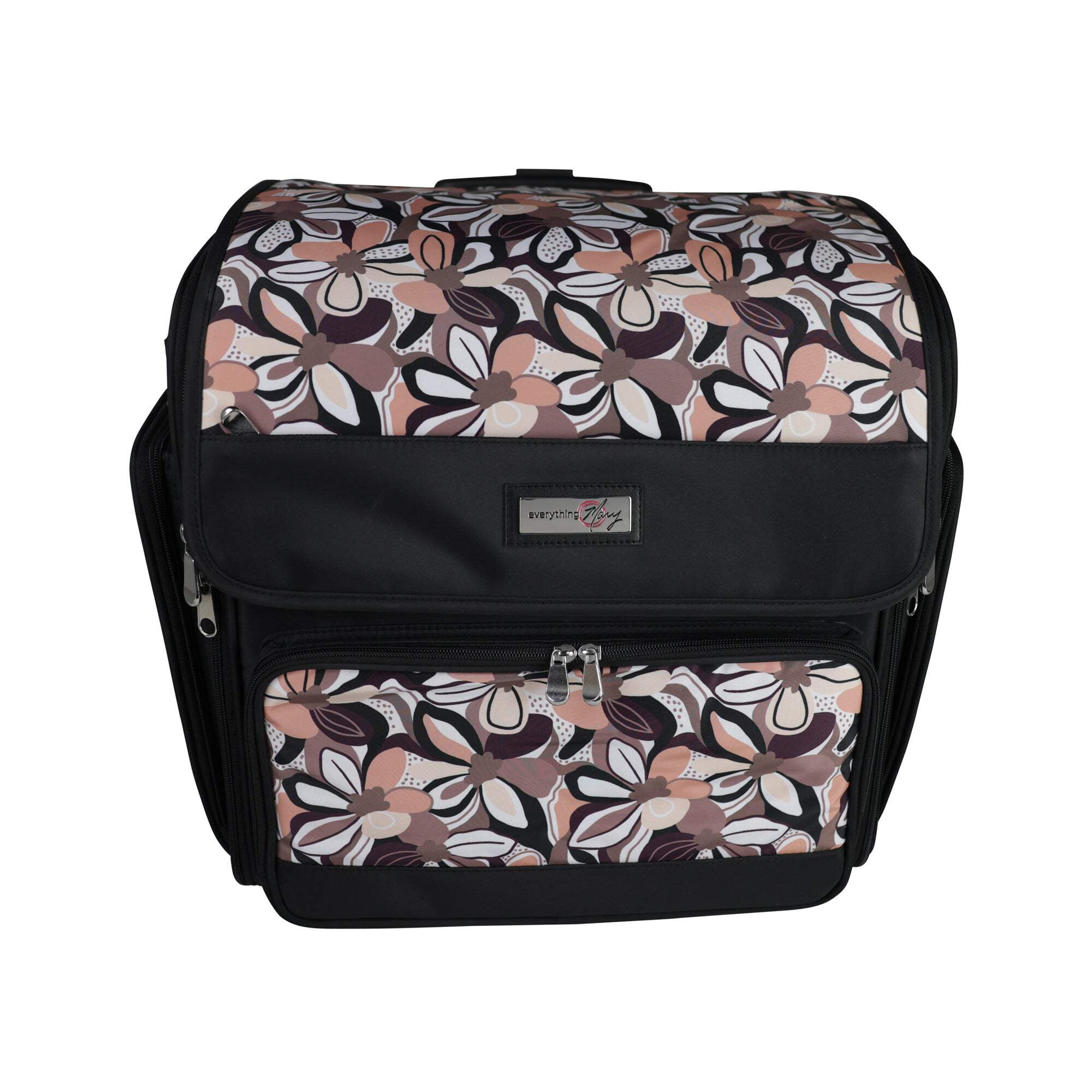 Deluxe Collapsible Rolling Scrapbook Case, Brown  Floral