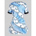 thumbnail image 2 of Camiseta de Talla Extra con Escote Pico con Estampado Mixto Rosegal Camisetas tallas grandes, 2 of 5