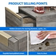 thumbnail image 4 of Dextrus Square Coffee Table with Storage, Manhattan Gate Center Table for Living Room, Bedroom, Gray, 4 of 5