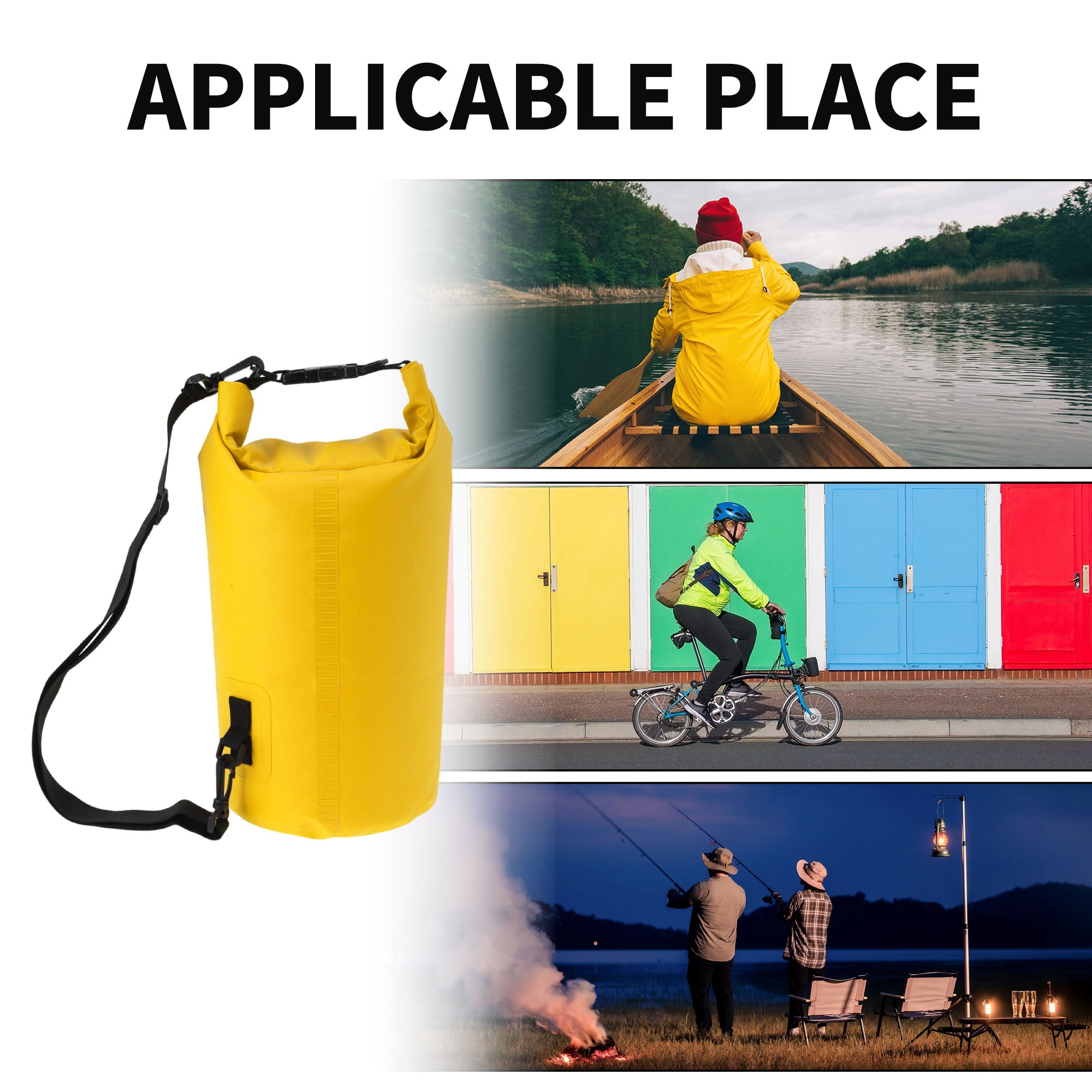 Unique Bargains Durable Waterproof Dry Bag Yellow Pattern 1
