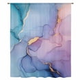 thumbnail image 2 of Blue Purple Pink Ombre Sheer Curtains 45 Inches Long, Modern Marble Abstract Light Filering Curtains, Breathable Simi Curtain Privacy Drapes for Kitchen Bathroom Lightweight Small Window Treatment, 2 of 9