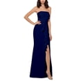 thumbnail image 1 of Betsy & Adam Womens Ruffle Cascade Strapless Fit & Flare Dress, Blue, 2, 1 of 3