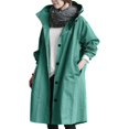 thumbnail image 2 of LoyisViDion Coat Womens Winter Loose Hooded Wild Elegant Windbreaker Comfortable Coat Outwear Blue 18(XXXXXL), 2 of 5
