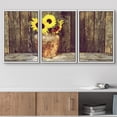 thumbnail image 2 of wall26 - Rustic Vase with Sunflowers - Framed Canvas Art Wall Art - 16"x24"x3 White, 2 of 5