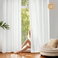 thumbnail image 5 of NICETOWN Privacy Sheer Curtains 96 inches Long, Non-See-Through Sheer Curtains Light Filtering Sheer Curtain Drapes for Bedroom Living Room, White, 2 Panels, 5 of 10