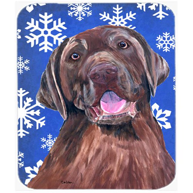 Labrador Winter Snowflakes Holiday Mouse Pad, Hot Pad or Trivet