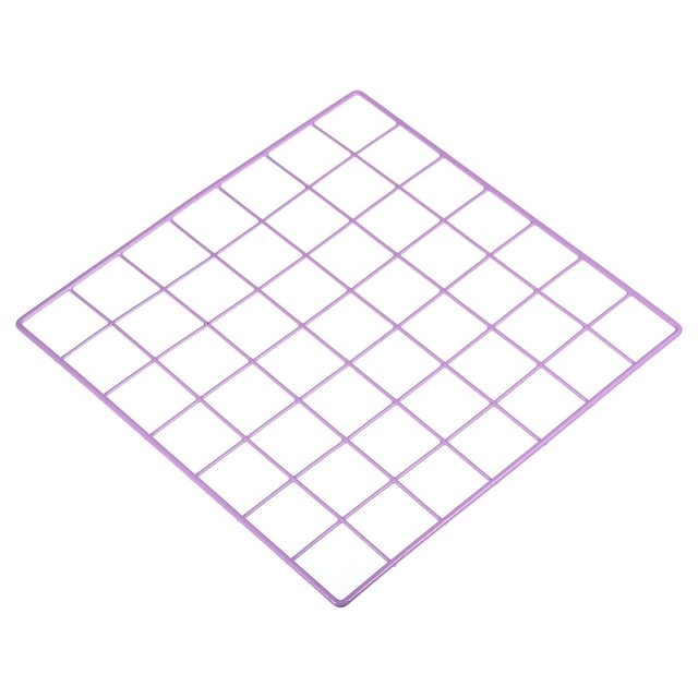Unique Bargains 14x14" Wire Grid Panel, 1 Pack Metal Mesh Wall Decor Decorative Panels Board Photo Display Hanging, Purple
