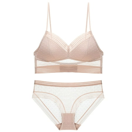 HCURIBAD Wireless Bras Clearance! Wire Large Backless Bra for Women with Back Ultra Thin U Shaped French Dress Bra Set  Push up Bra  Backless Bra  Bras for Women Beige 2XL