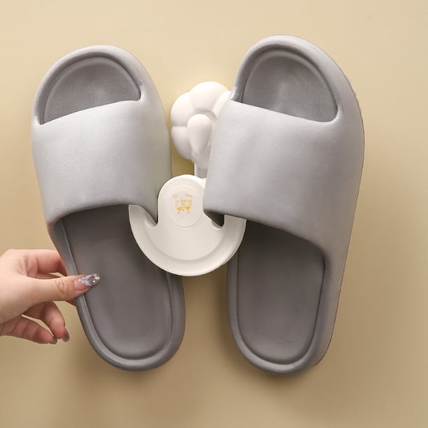 Organizador de zapatos con ventosa para colgar zapatillas, para baño, sin perforaciones, para montar en la pared, para inodoro, con gancho para almacenamiento, artefacto para colgar zapatillas, zapate