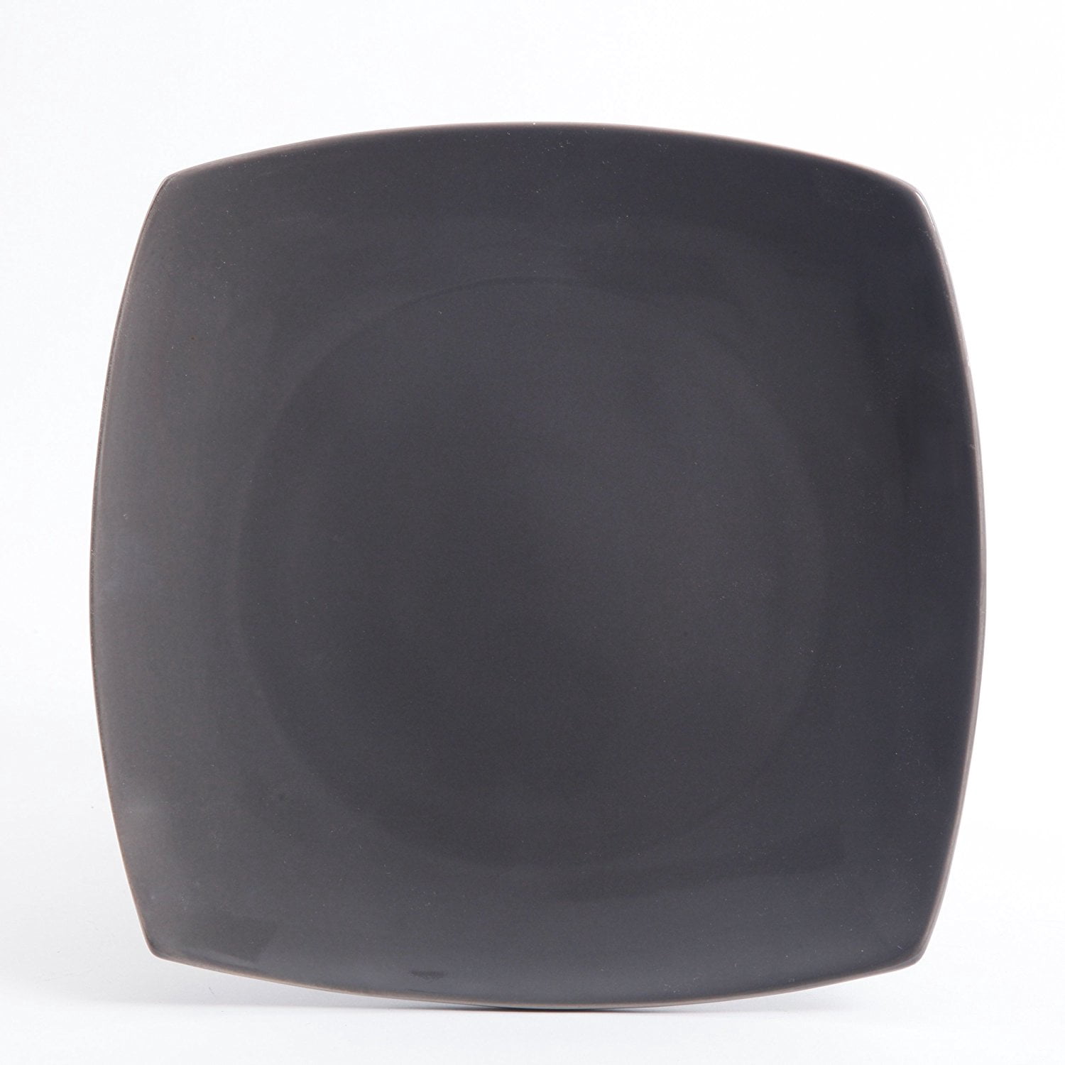 Gibson Home Soho Lounge Soft Square Dinnerware Set Reactive Glaze Stoneware, Grey, 16 Piece