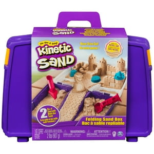 Kinetic Sand, Folding Sand Box with 2lbs of Kinetic Sand and Mold and Tools