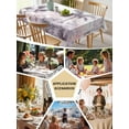 thumbnail image 5 of Pink Palm Tree Table Cloth, Forest Tropical Plants Flower Leaf Waterproof Tablecloth for Rectangle Tables, Reusable Washable Fabric Table Cover for Restaurant Kitchen Dining Tables 60"x120", 5 of 6