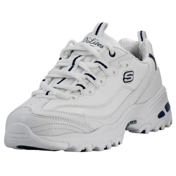 Zapatilla Skechers D'Lites Fresh Start para mujer, blanco/azul