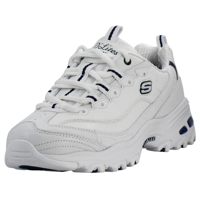 Zapatilla Skechers D'Lites Fresh Start para mujer, blanco/azul