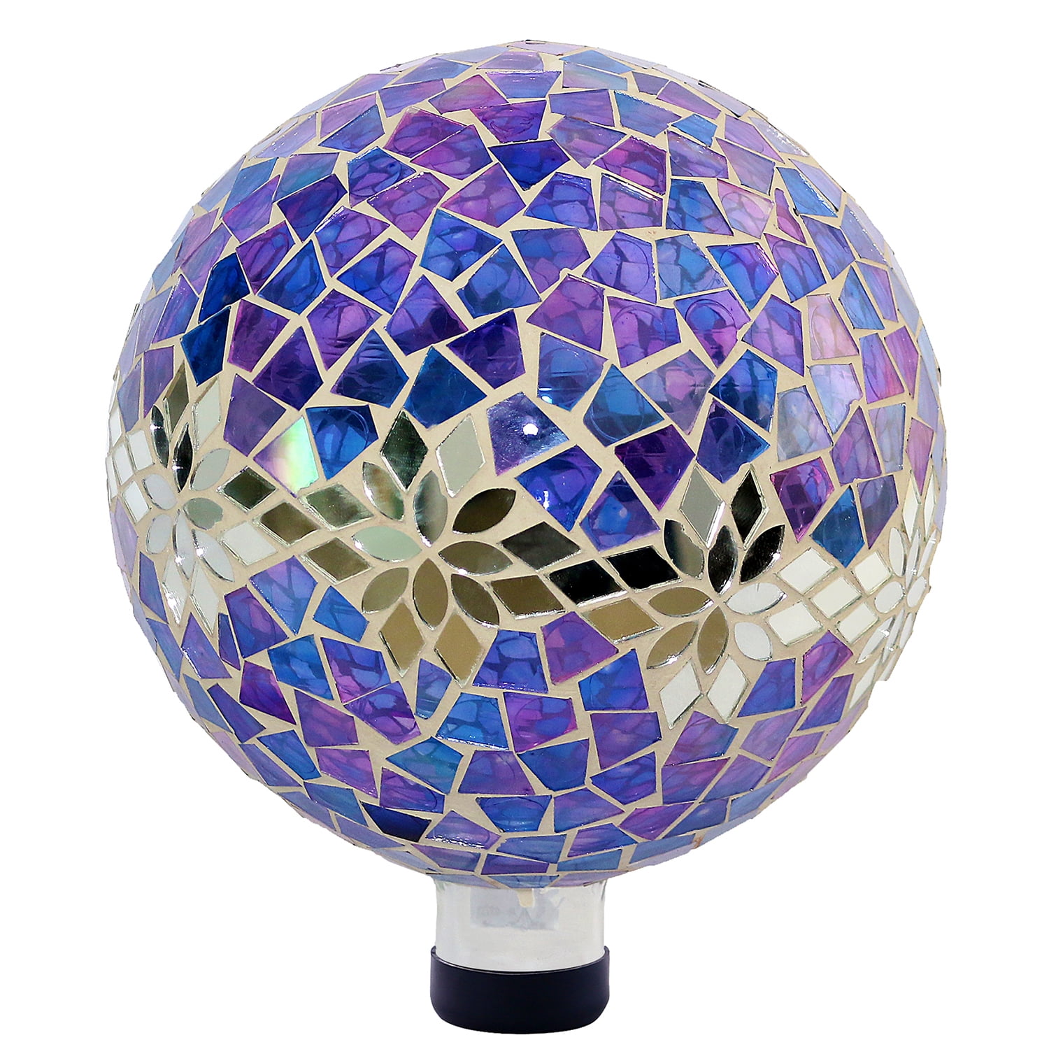 Alpine Purple Mosaic Gazing Globe, 11 Inch Tall