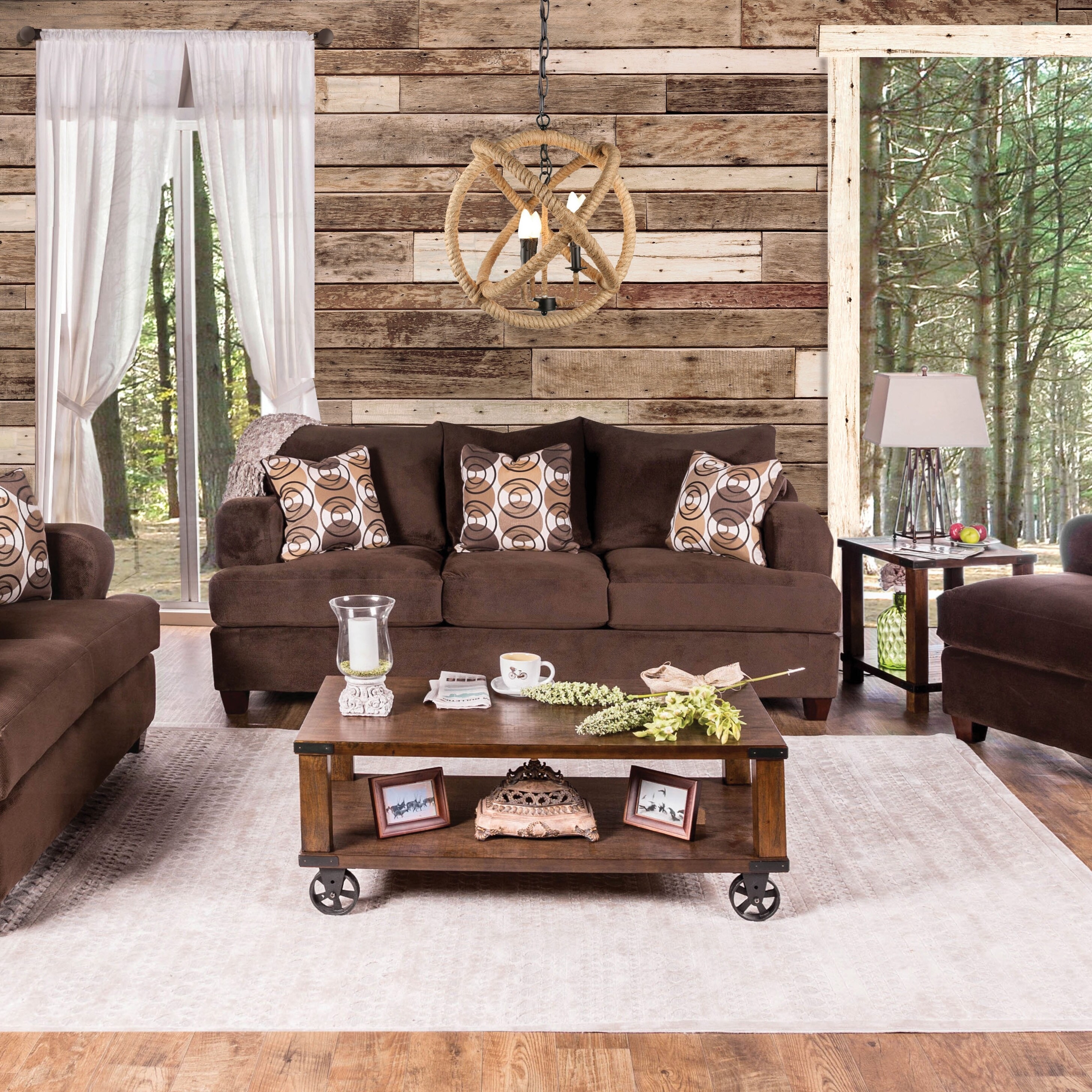 Furniture Of America Gova Modern Brown Faux Leather Upholstered Sofa Walmart Com Walmart Com