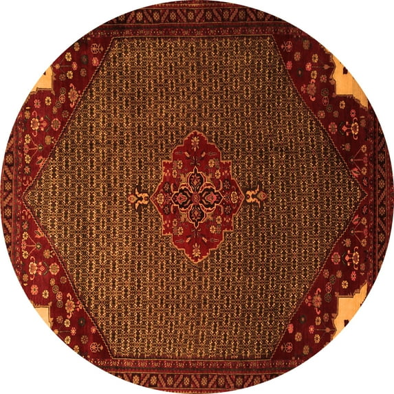 Ahgly Company Indoor Round Persian Orange Traditional Area Rugs, 5' Round
